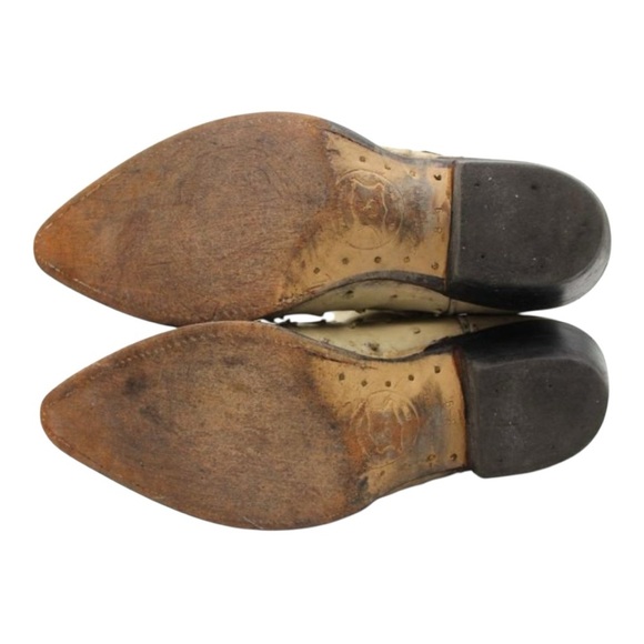 Nocona Men’s Cowboy Boots 7 EE Full Quill Ostrich Leather, Western, Cream/Ivory - Picture 14 of 16